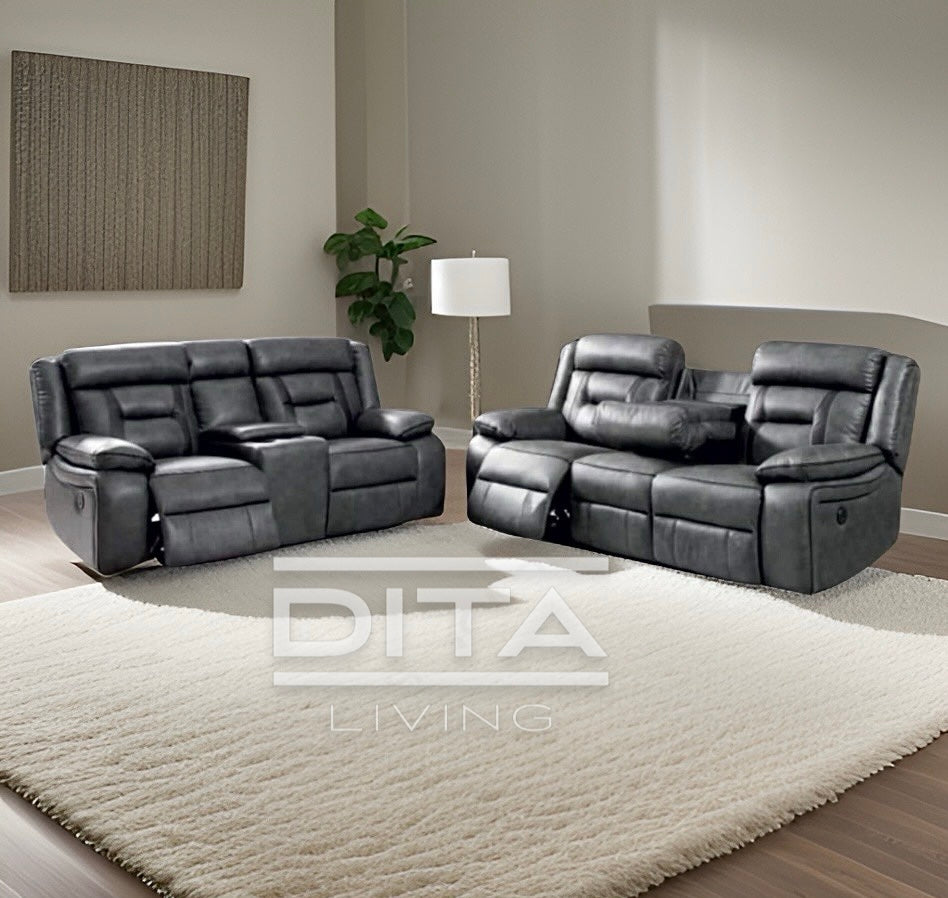 DITA Tech fabric electric reclining sofa set