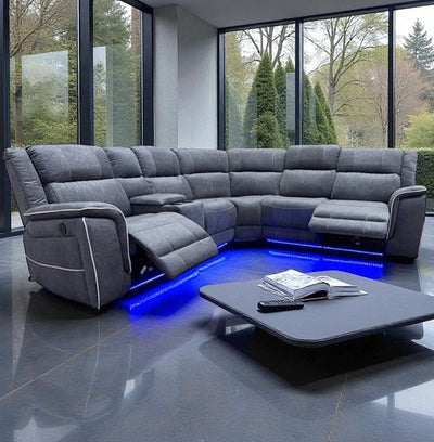 NEO tech fabric electric reclining corner sofa