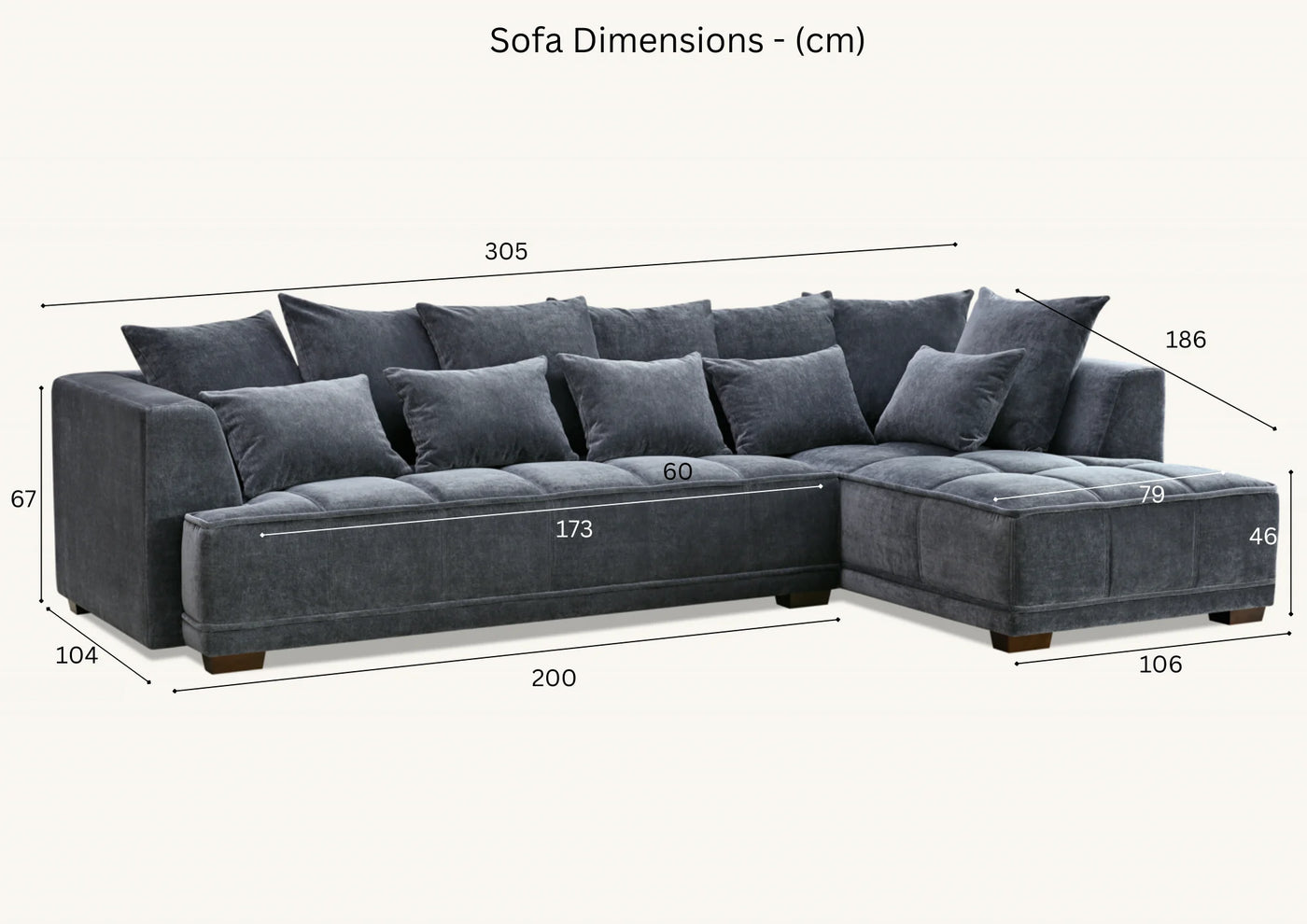 Sebastian steel fabric corner sofa