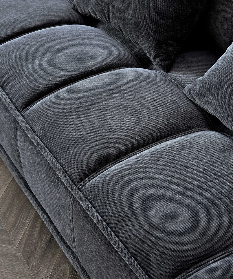 Sebastian steel fabric corner sofa