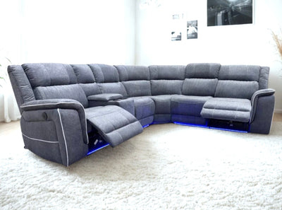 NEO tech fabric electric reclining corner sofa