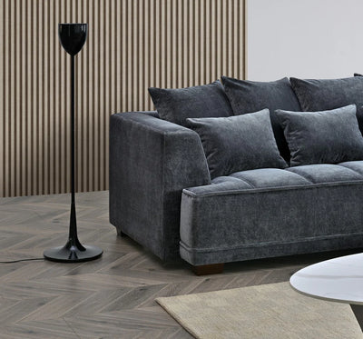 Sebastian steel fabric corner sofa