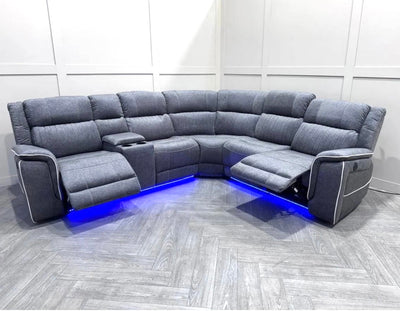 NEO tech fabric electric reclining corner sofa
