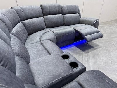 NEO tech fabric electric reclining corner sofa