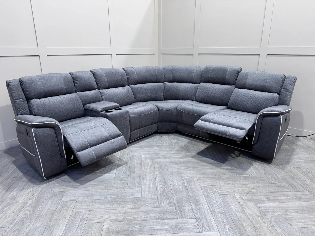 NEO tech fabric electric reclining corner sofa