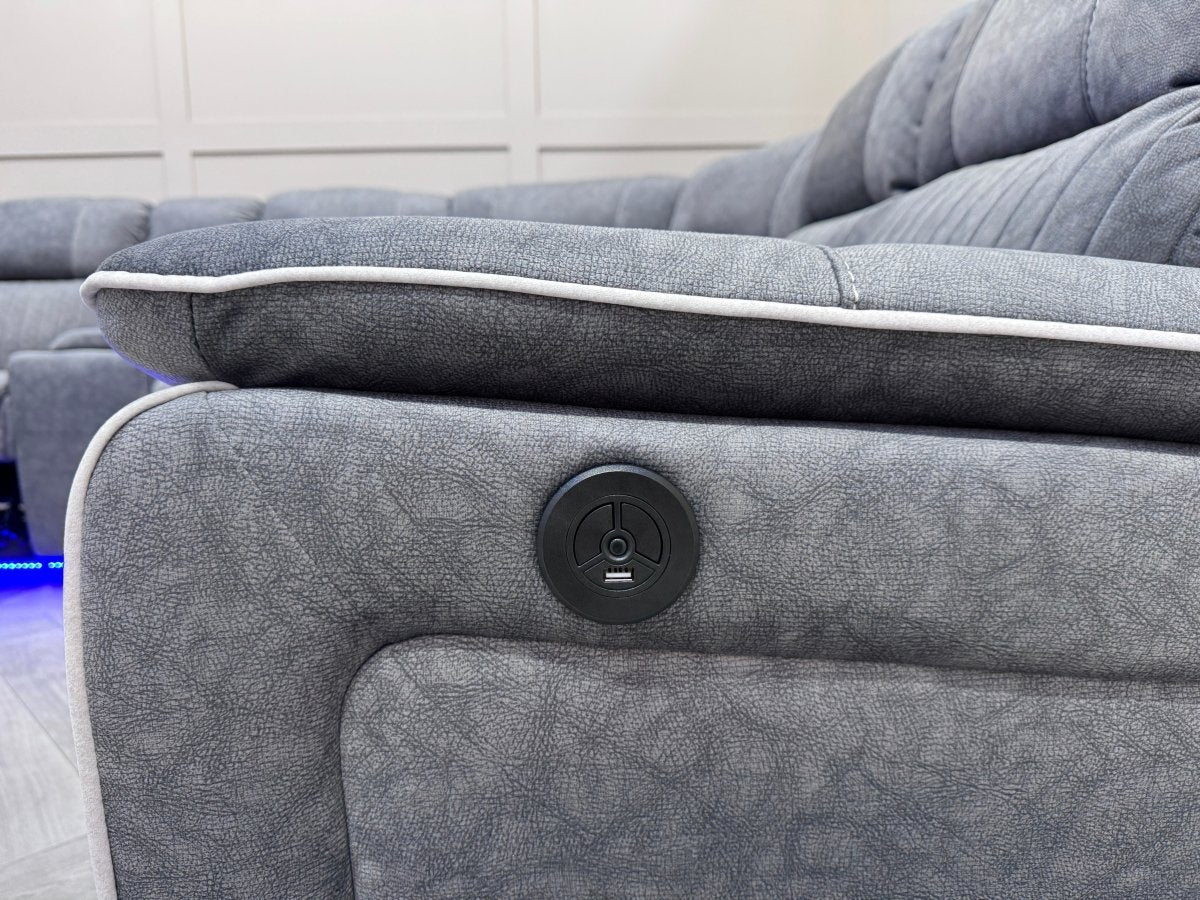 NEO tech fabric electric reclining corner sofa