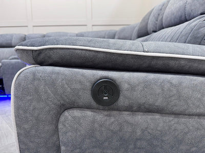 NEO tech fabric electric reclining corner sofa