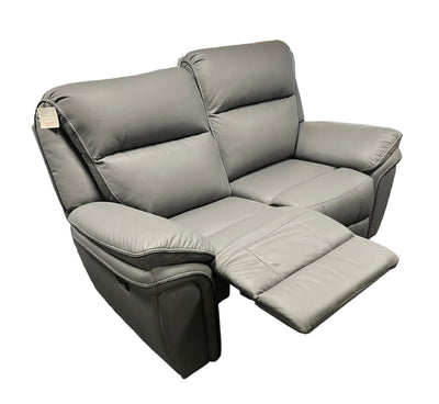 Jenson grey leather air manual recliner sofa